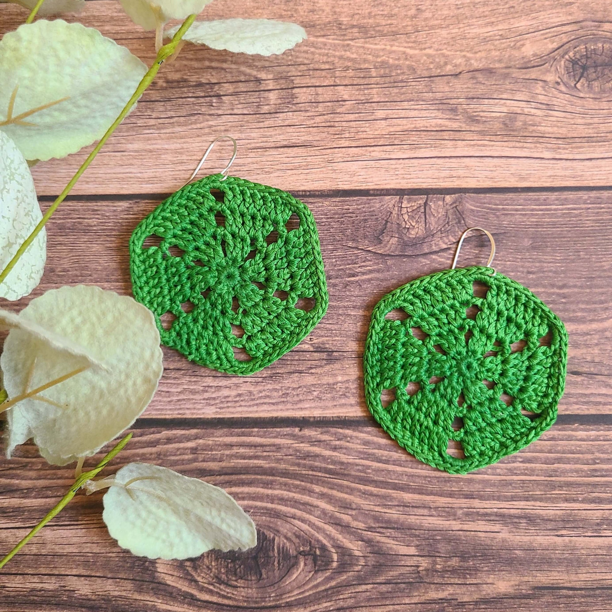 Green Sand Dollar Earings