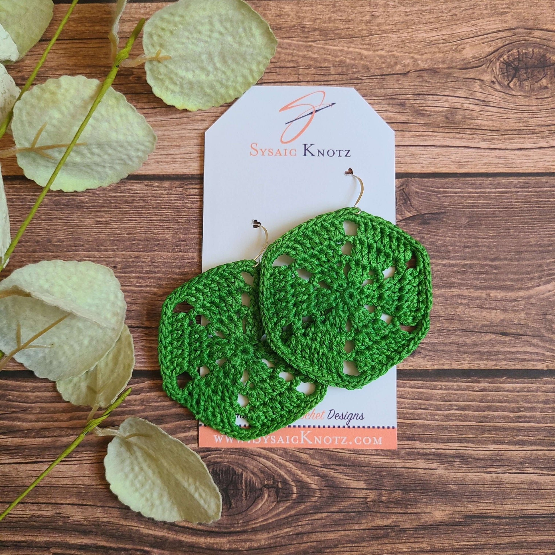 Green Sand Dollar Earrings