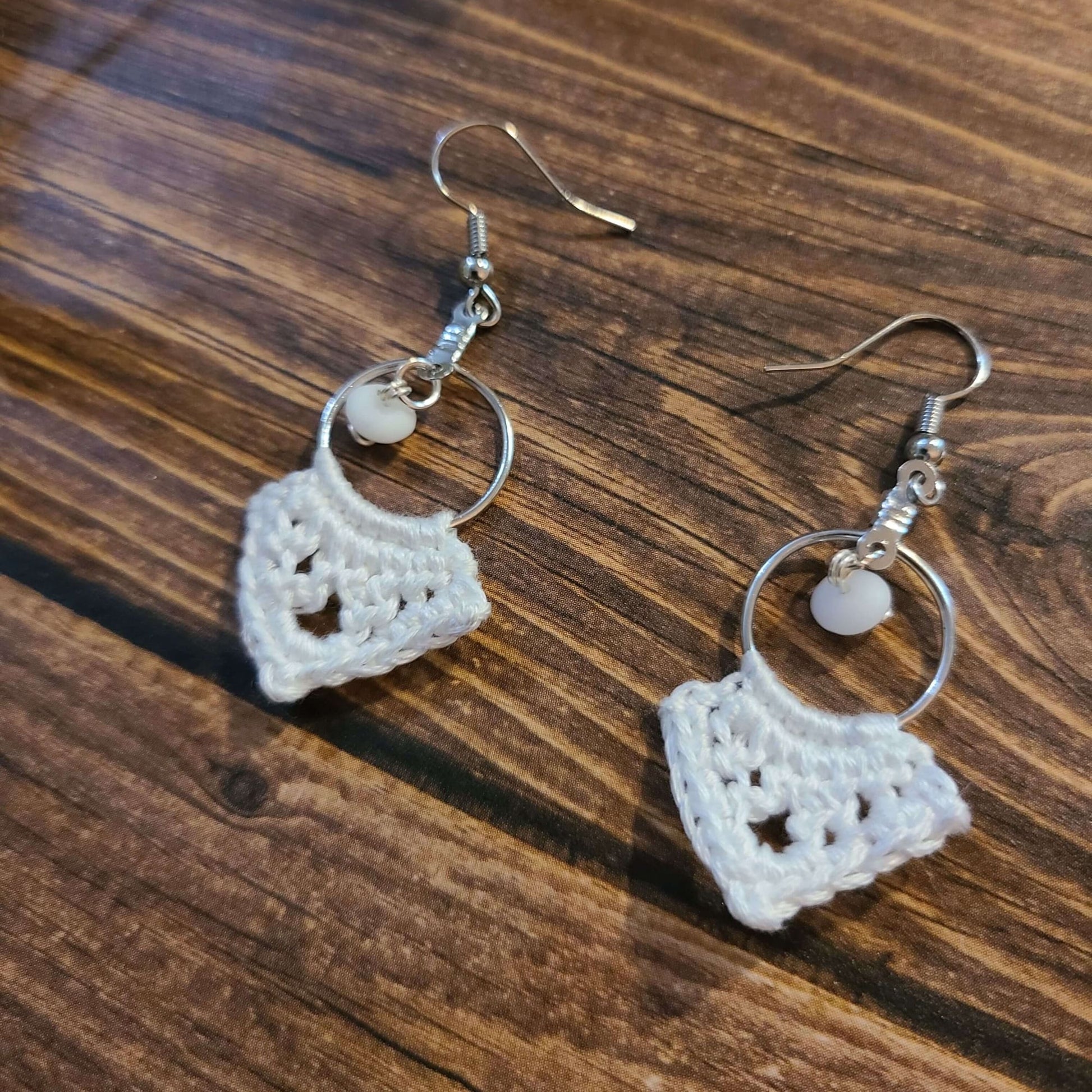 Spear Boho Earrings in White