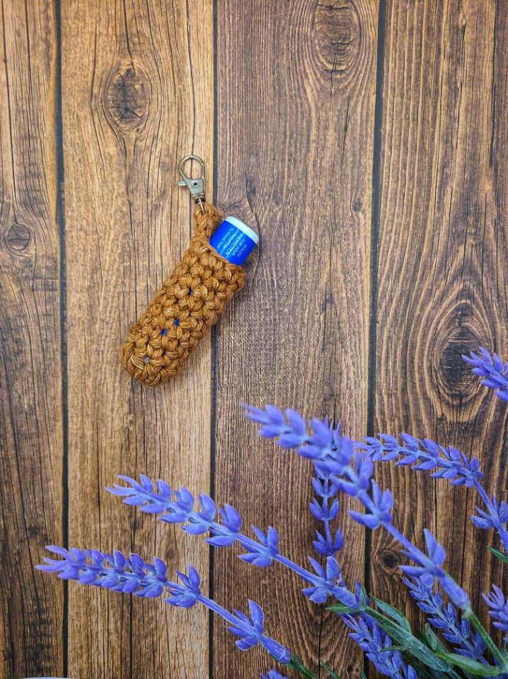 Brown chap stick holder