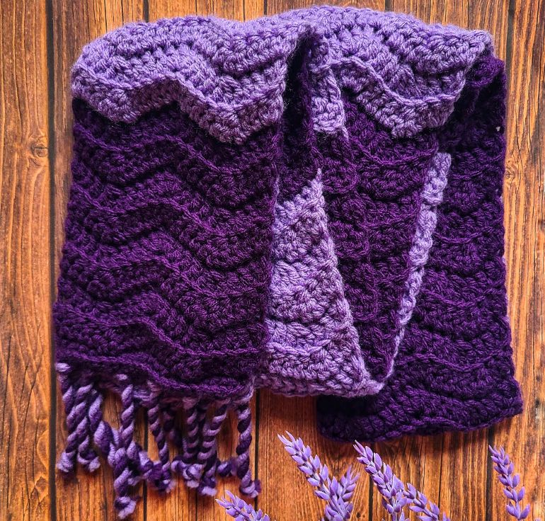 Ripple scarf on wooden background