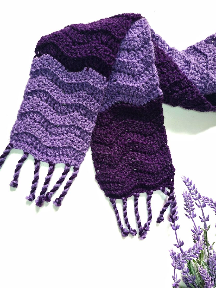 Two tone purple scarf