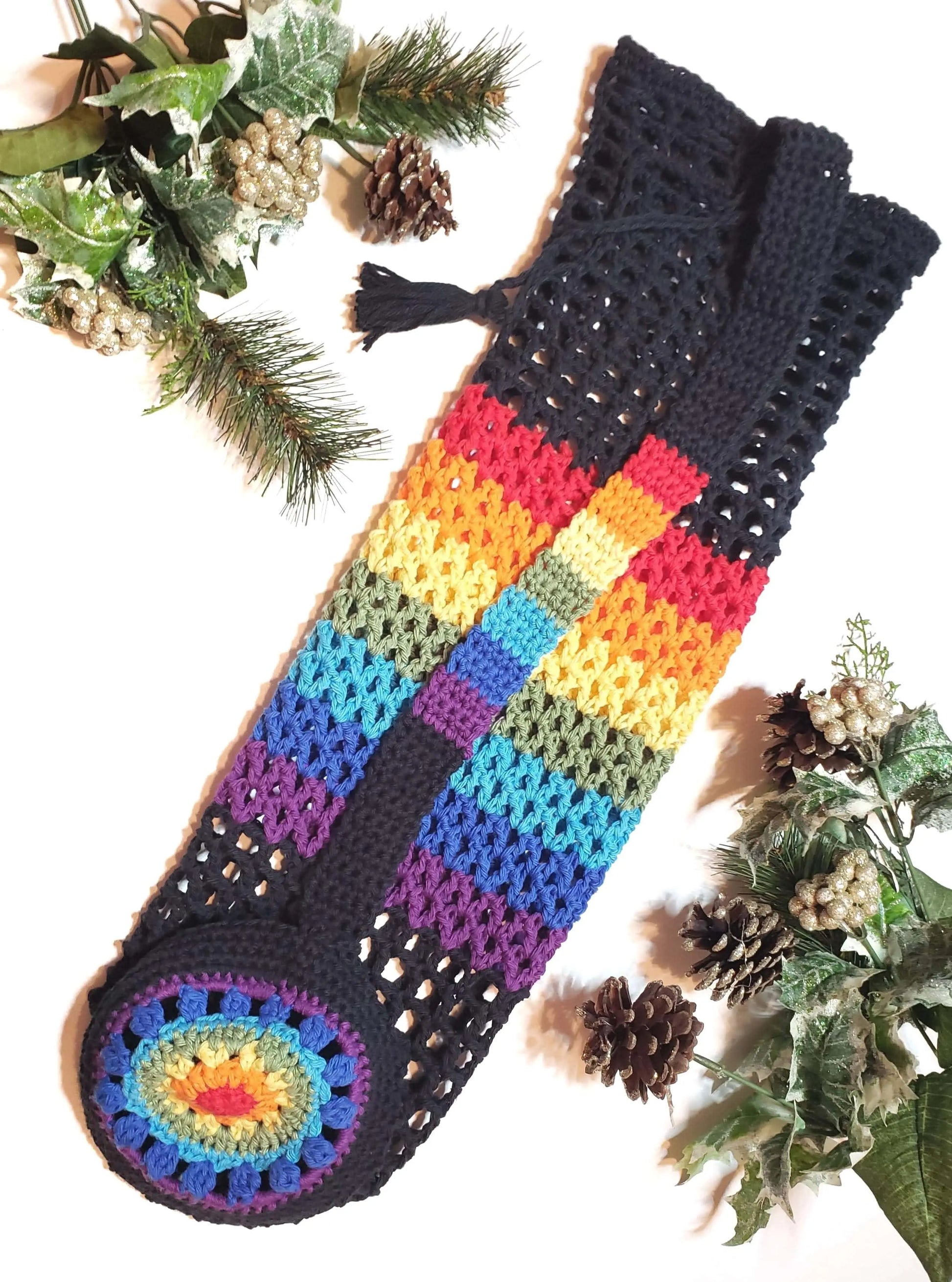 Black Chakra Yoga Mat Bag SysaicKnotz