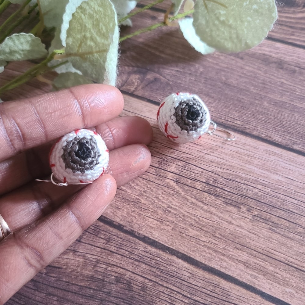 Gray eye ball earrings for Halloween Jewelry.