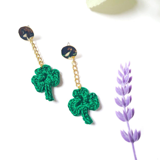 Shamrock dangle earrings.