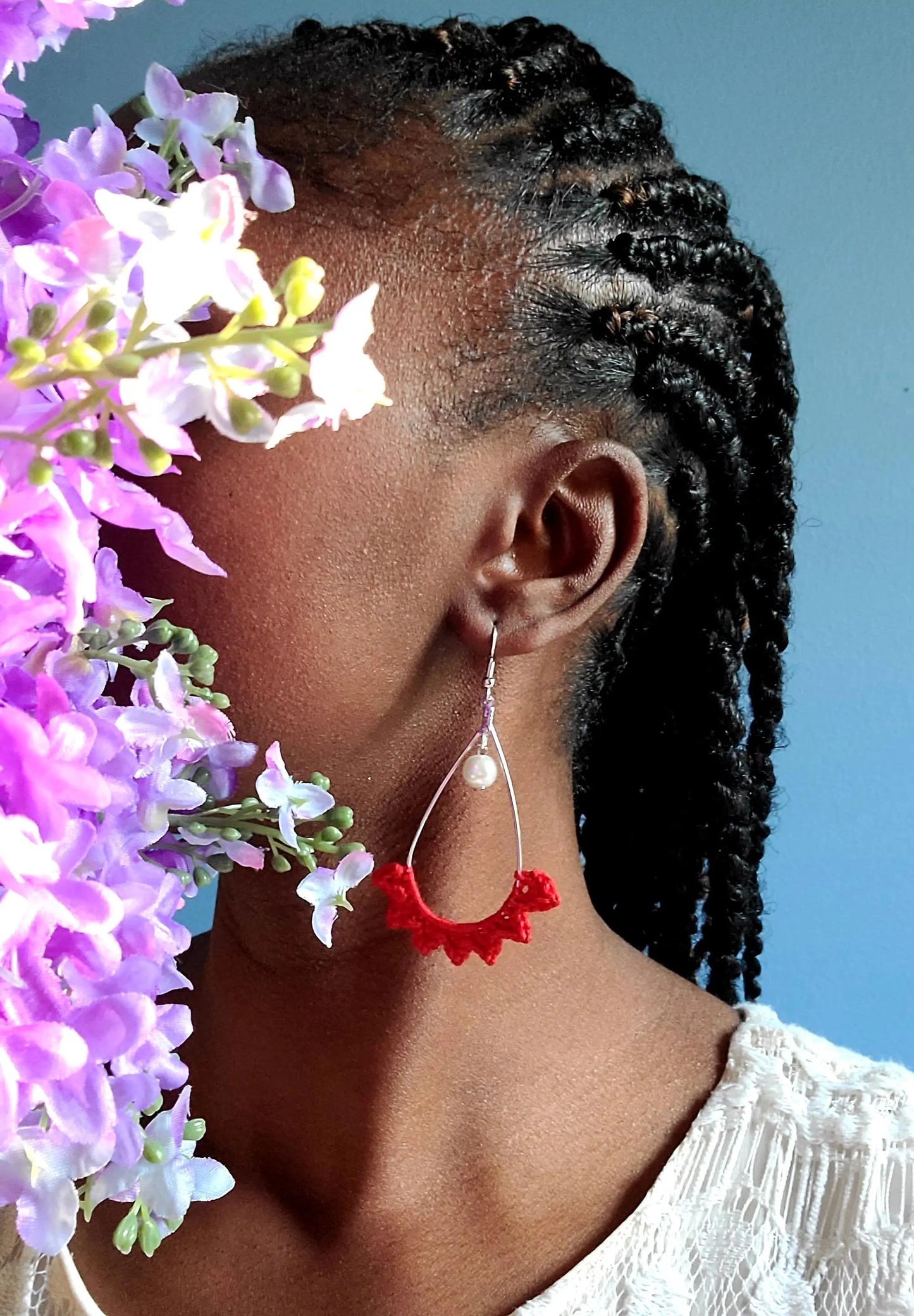 Tear drop Pearl Burst Earrings SysaicKnotz