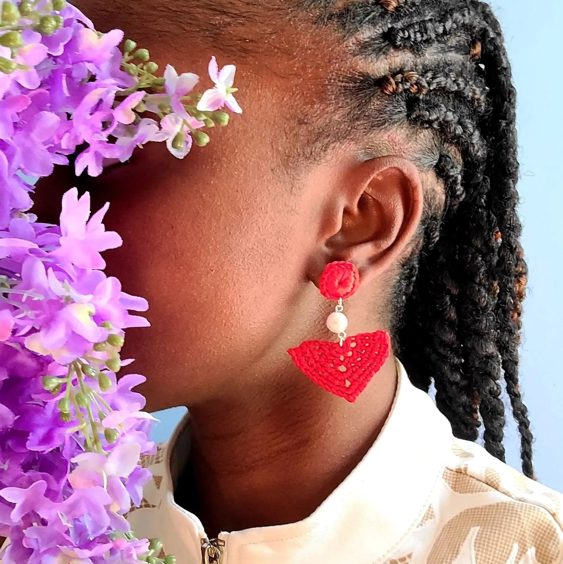 White Howlite Dangle Earrings SysaicKnotz