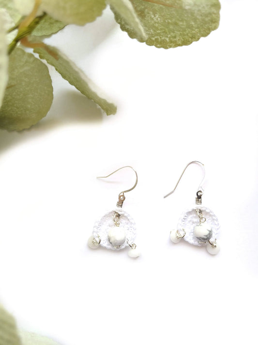 White Stone Earrings SysaicKnotz