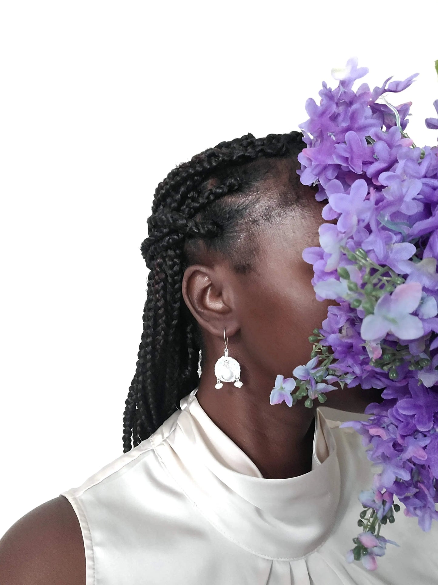 White Stone Earrings SysaicKnotz