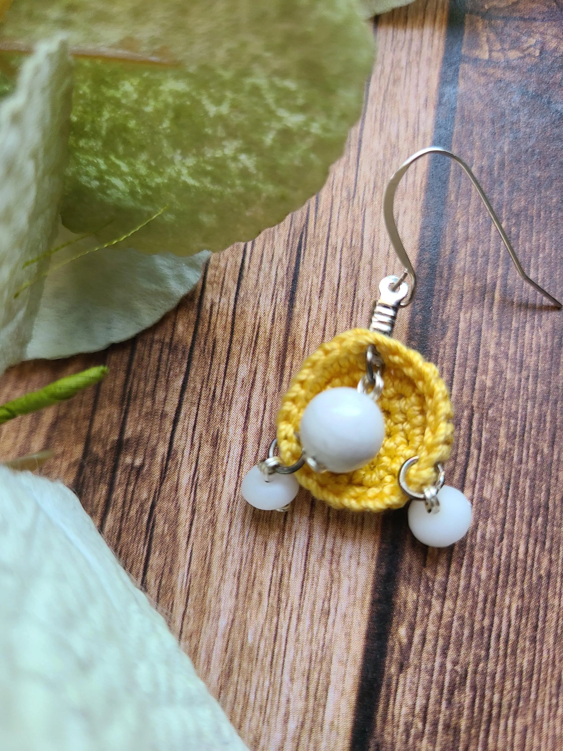 White Stone Earrings SysaicKnotz