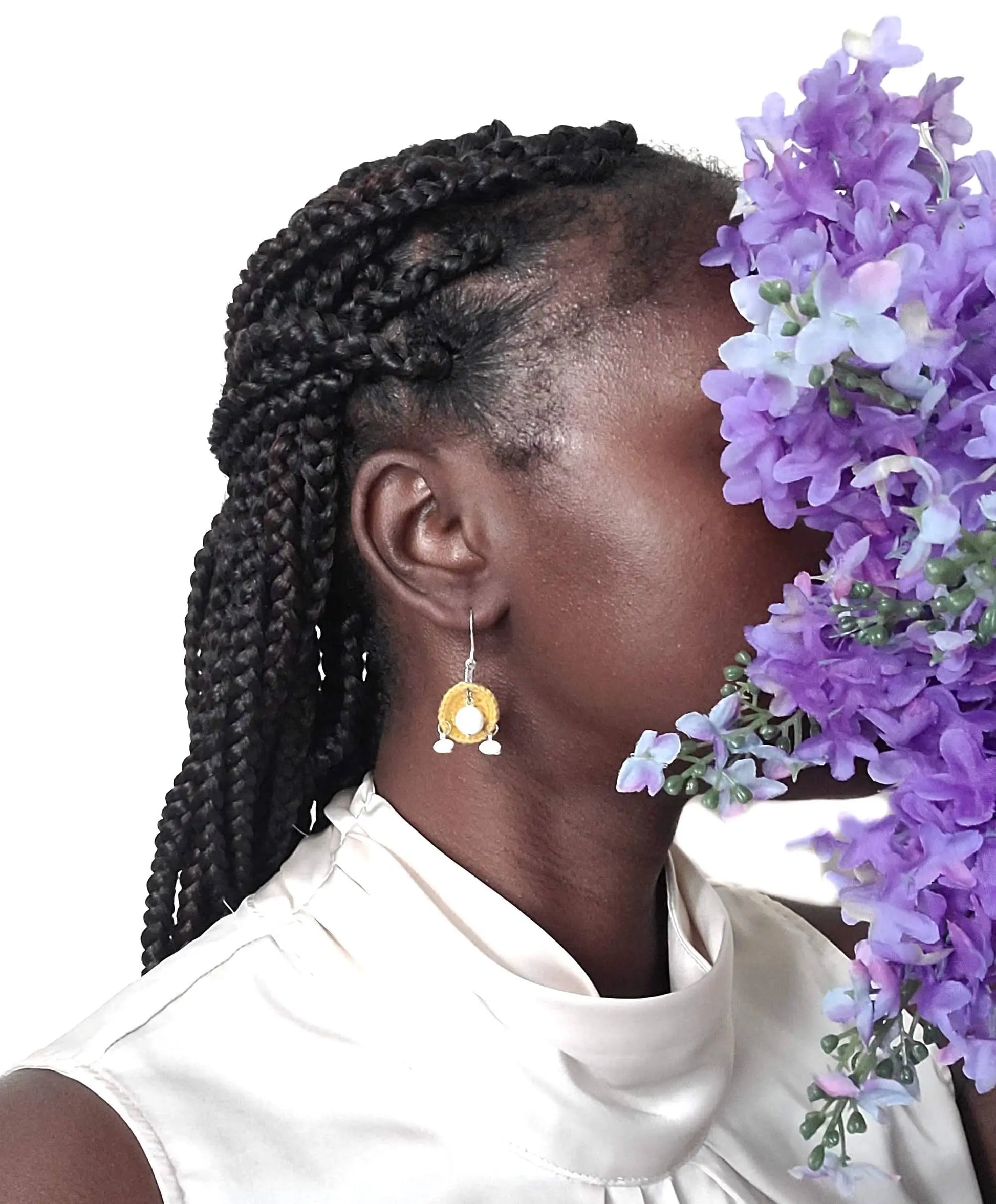 White Stone Earrings SysaicKnotz