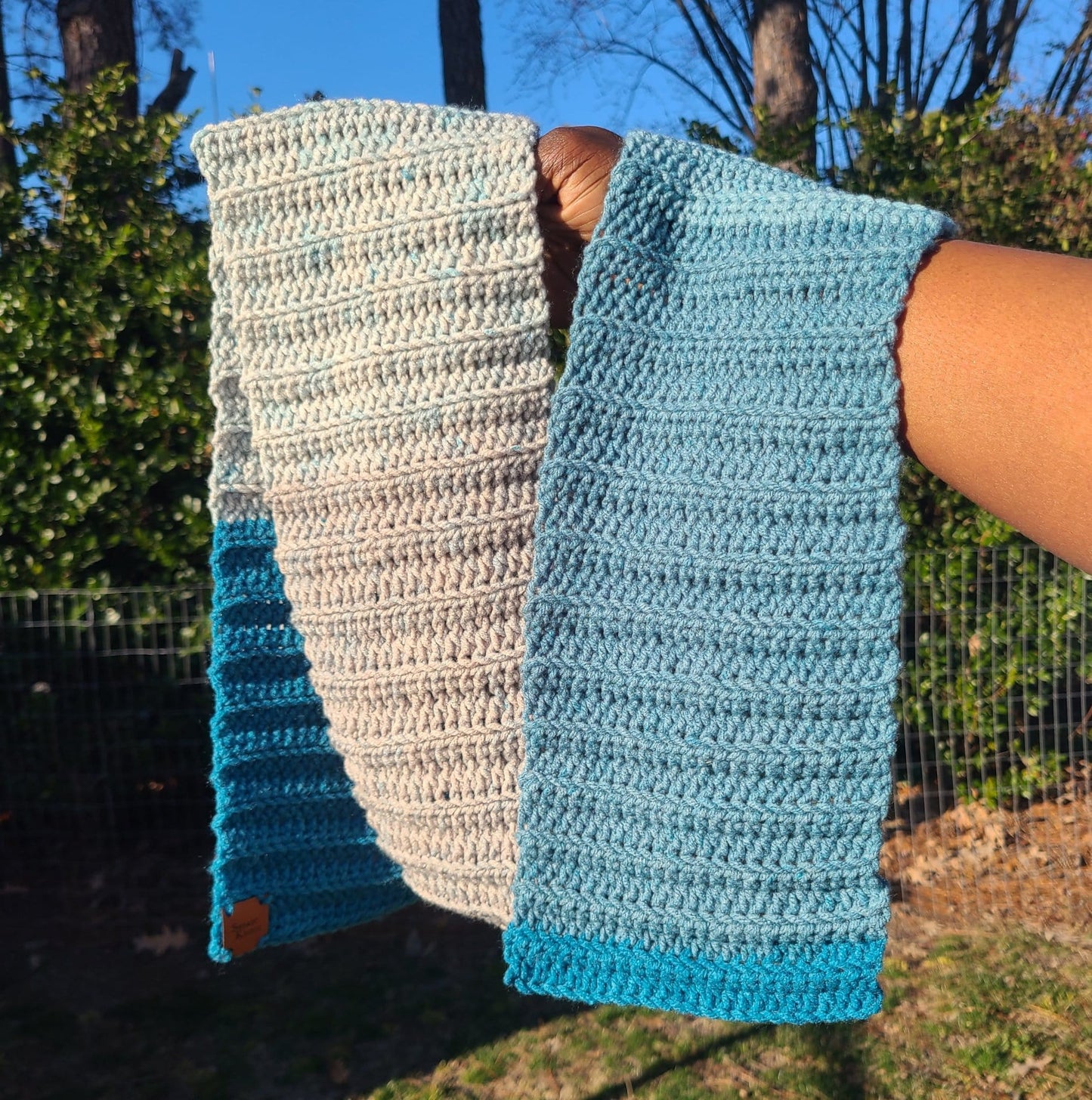 Blue Knit Scarf