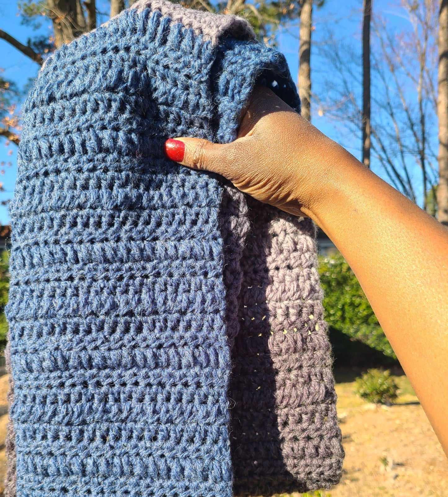 Blue Grey Scarf