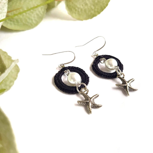 Star Fish Pearls with Black Circle