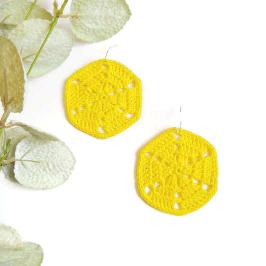 Yellow Sand dollar Earrings