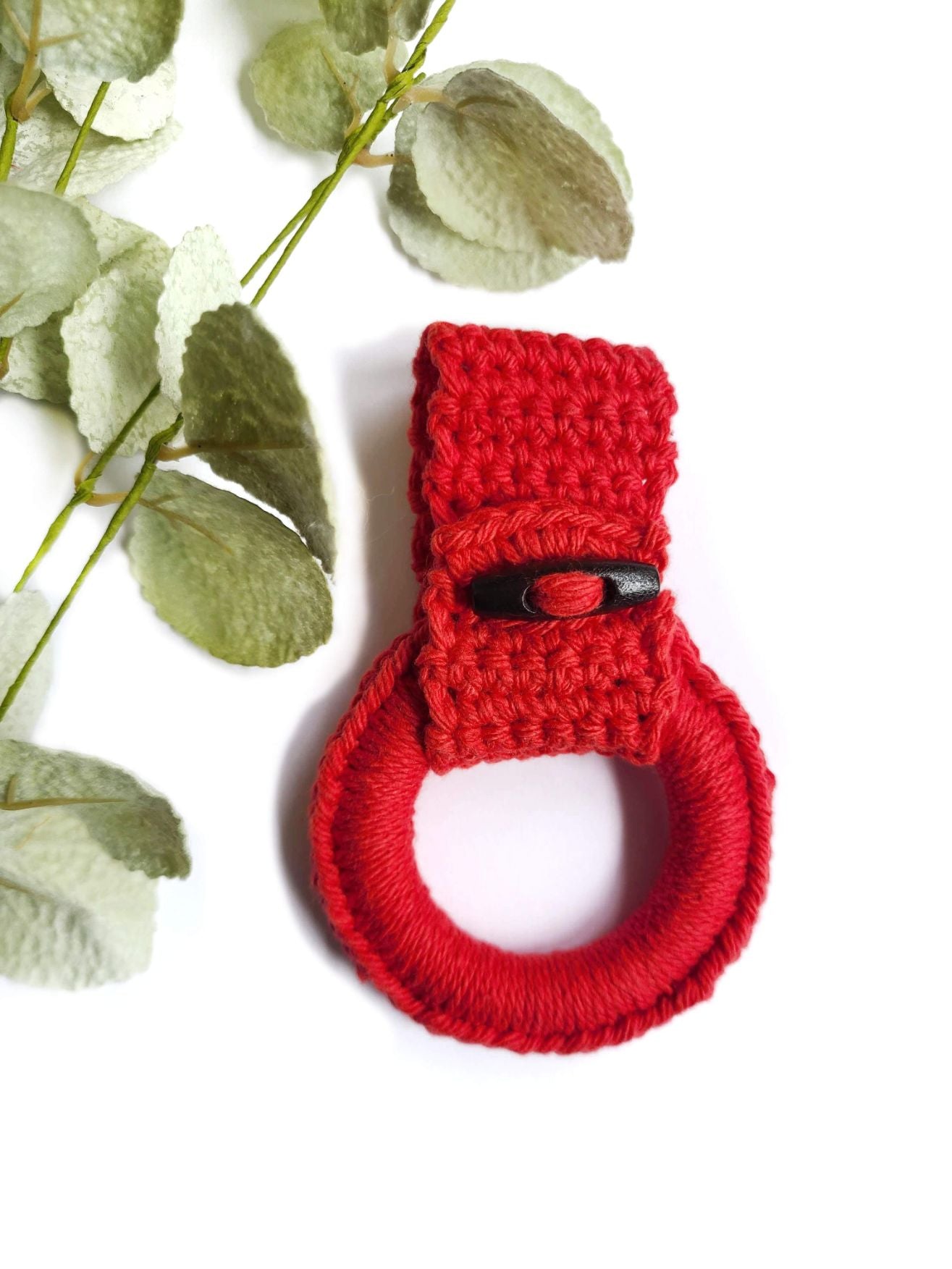 Red kitchen towel holder