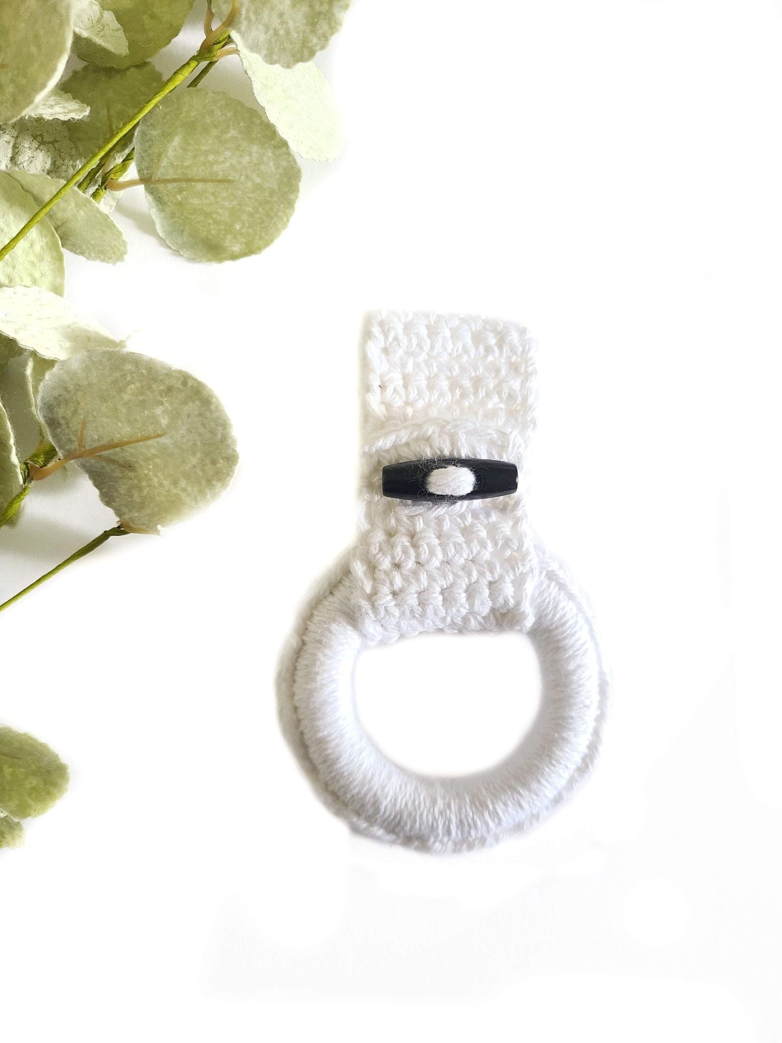 White kitchen towel holder