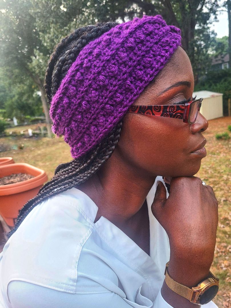 Thick Headband for winter in purple