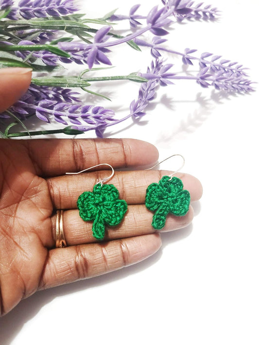 3 leaf clover dangle earrings.
