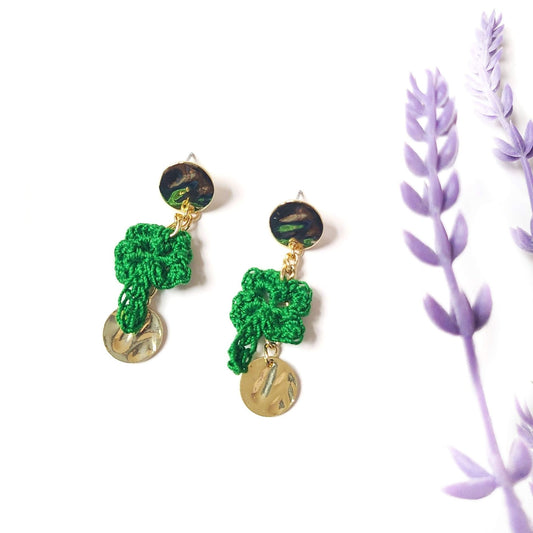 4 leaf clover dangle earrings