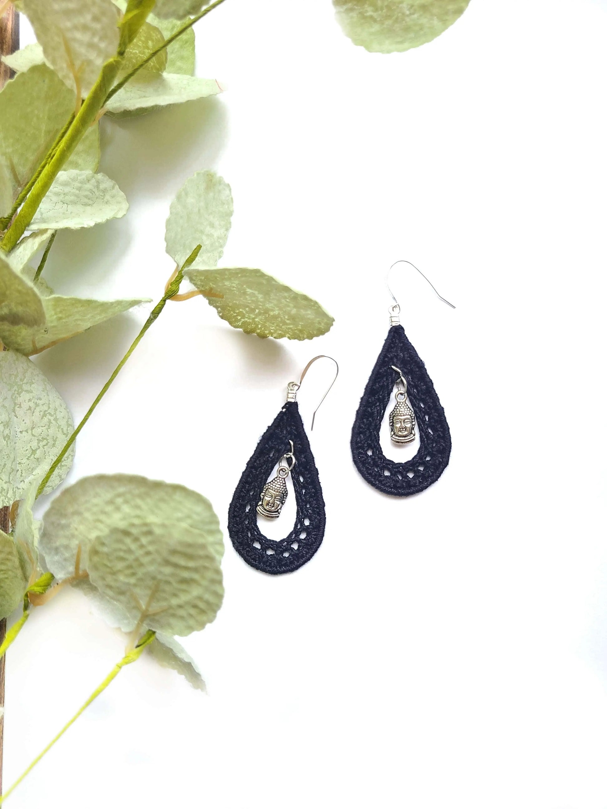 Buddha Teardrop Statement Earrings SysaicKnotz