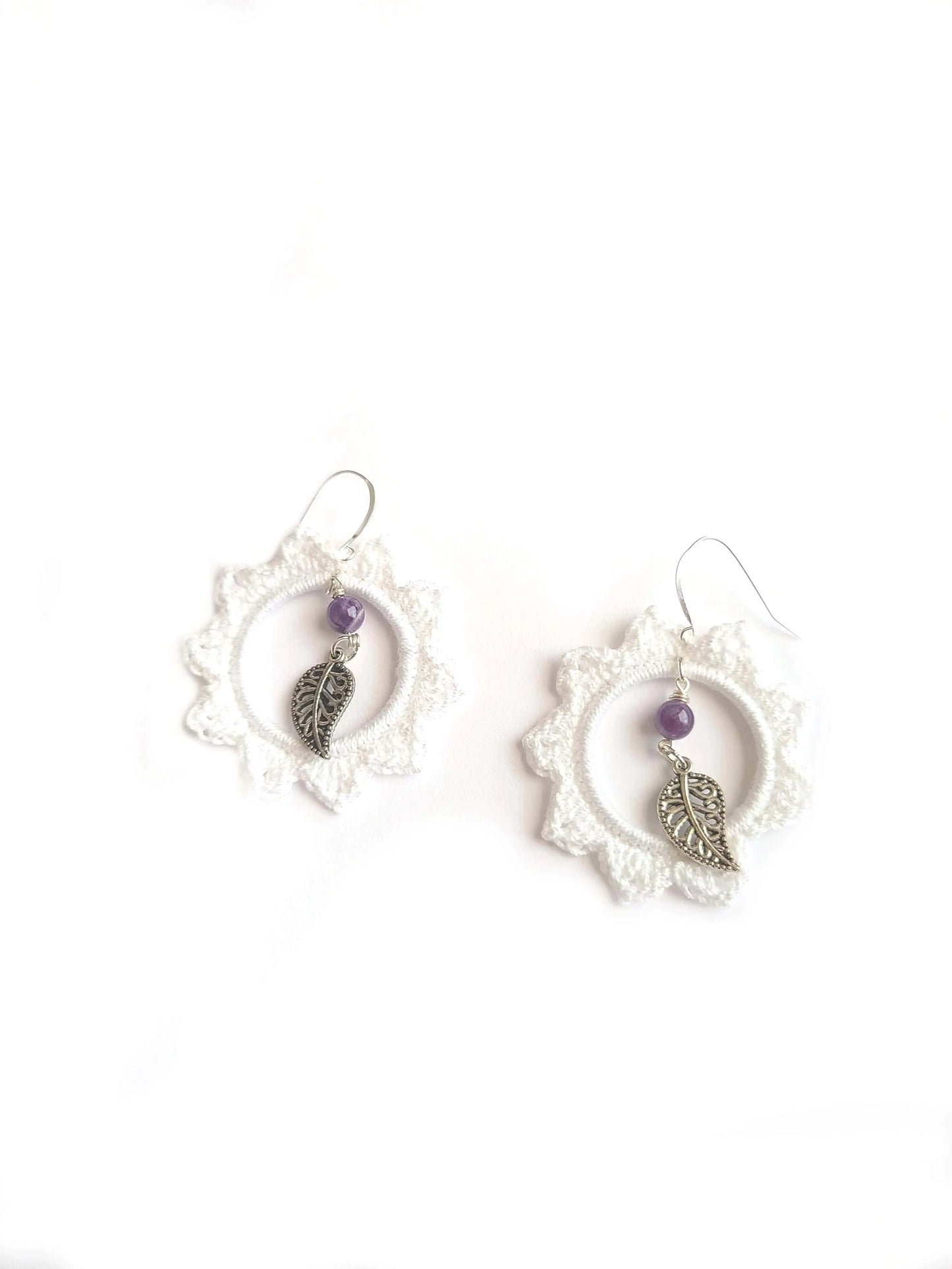 Circle Amethyst Spike Earrings SysaicKnotz