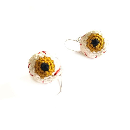 Gold eye ball earrings for Halloween jewelry