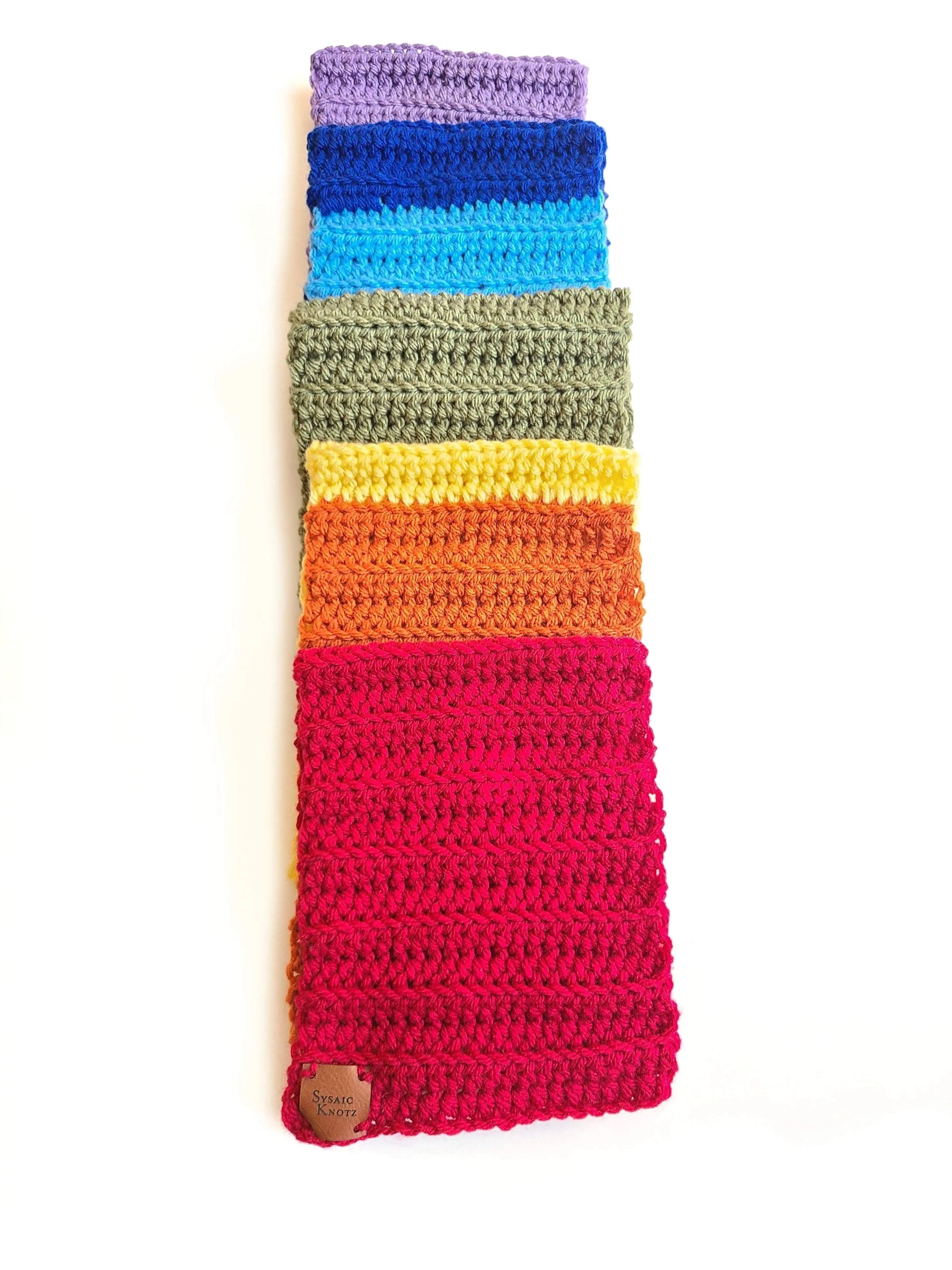 Rainbow Crochet Scarf SysaicKnotz