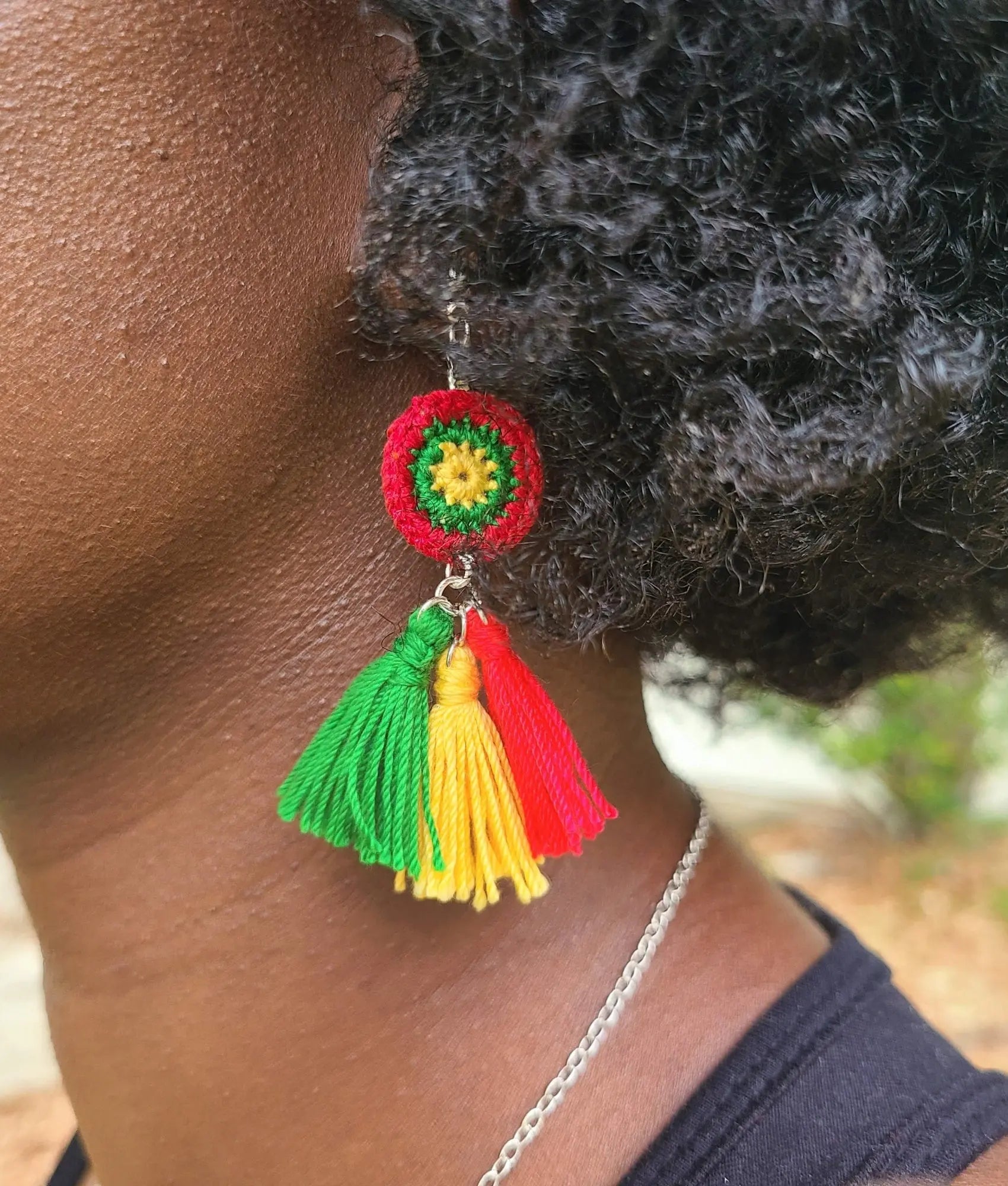 Red, Black, Green Earrings SysaicKnotz