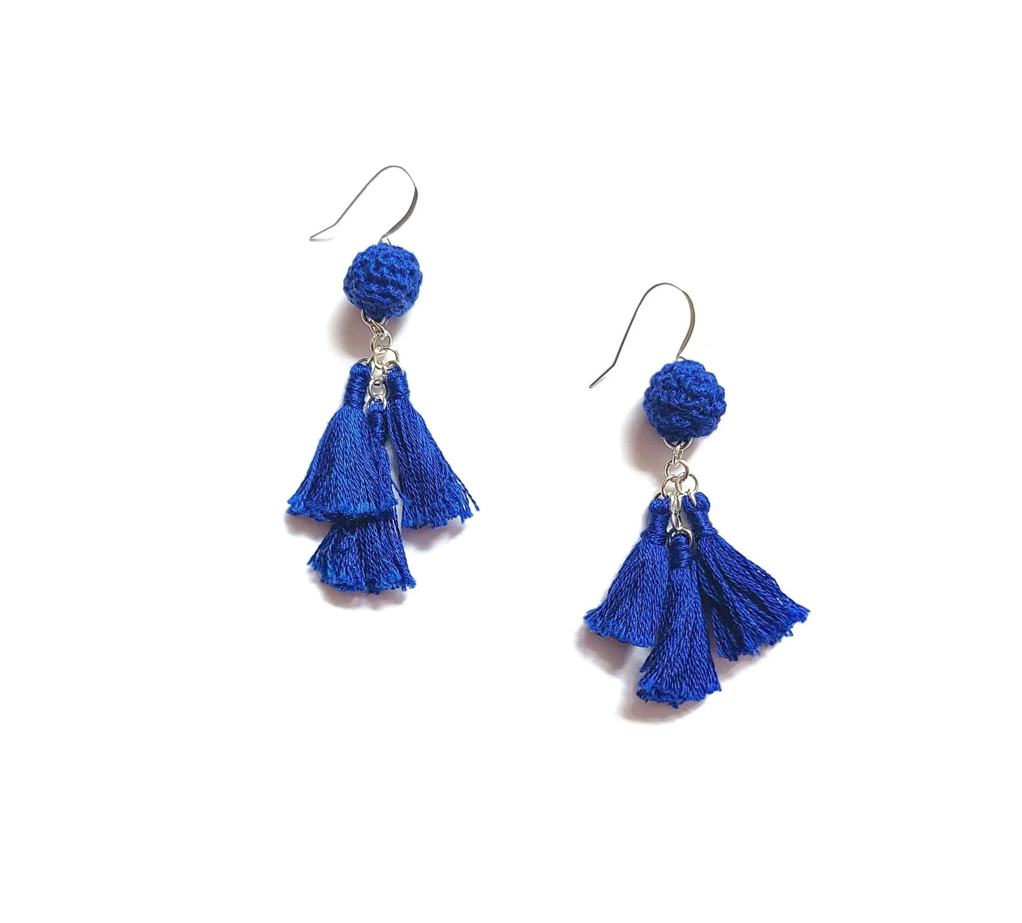 Statement Ball Tassel Earrings SysaicKnotz