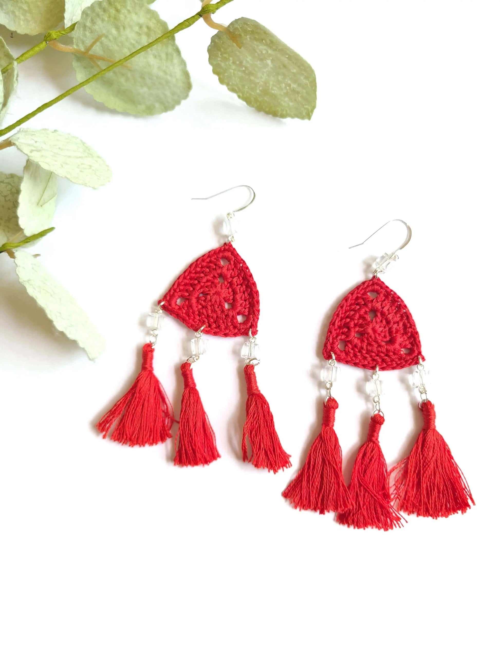 Triple Tassel Earrings SysaicKnotz