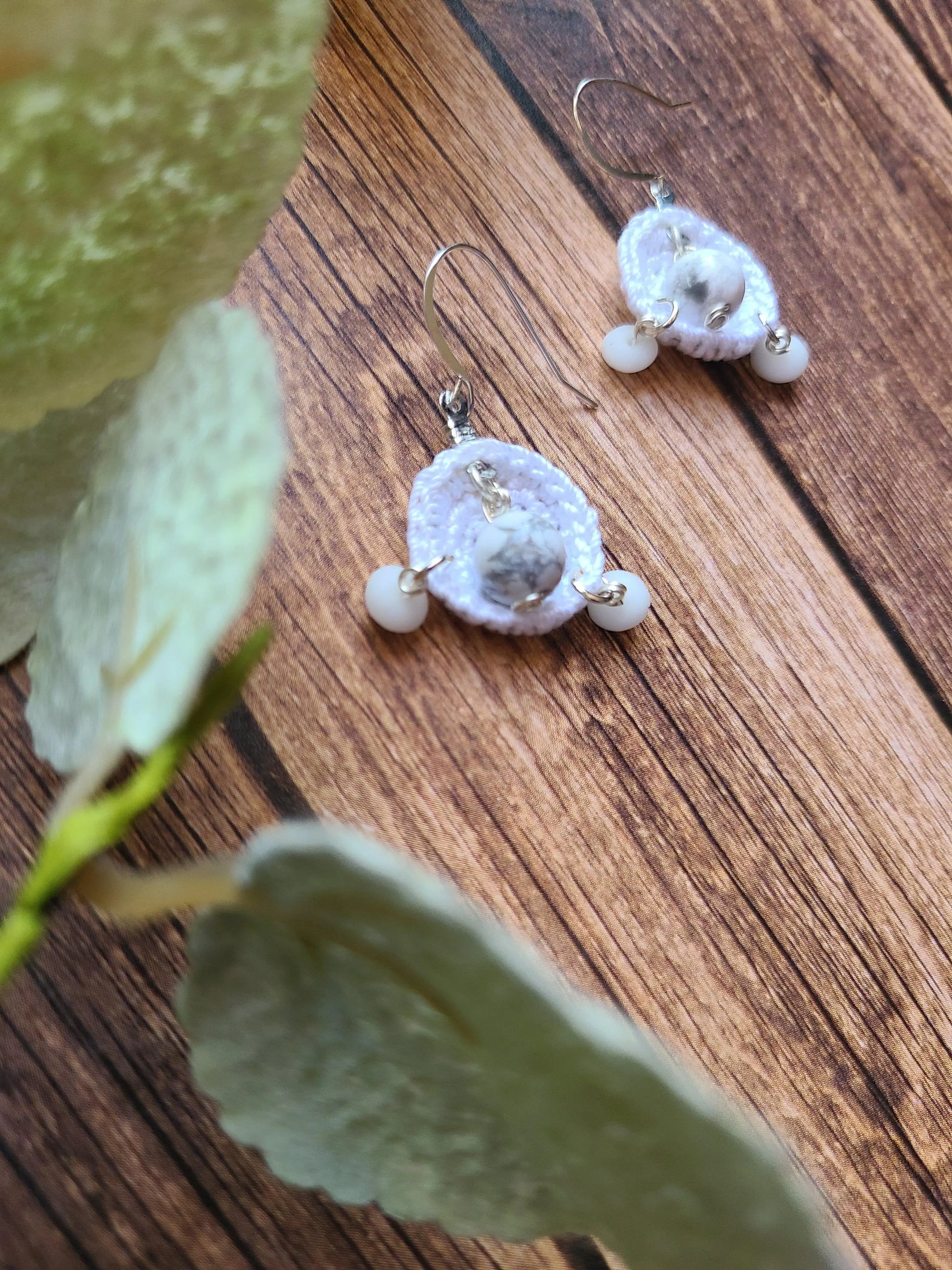 White Stone Earrings SysaicKnotz